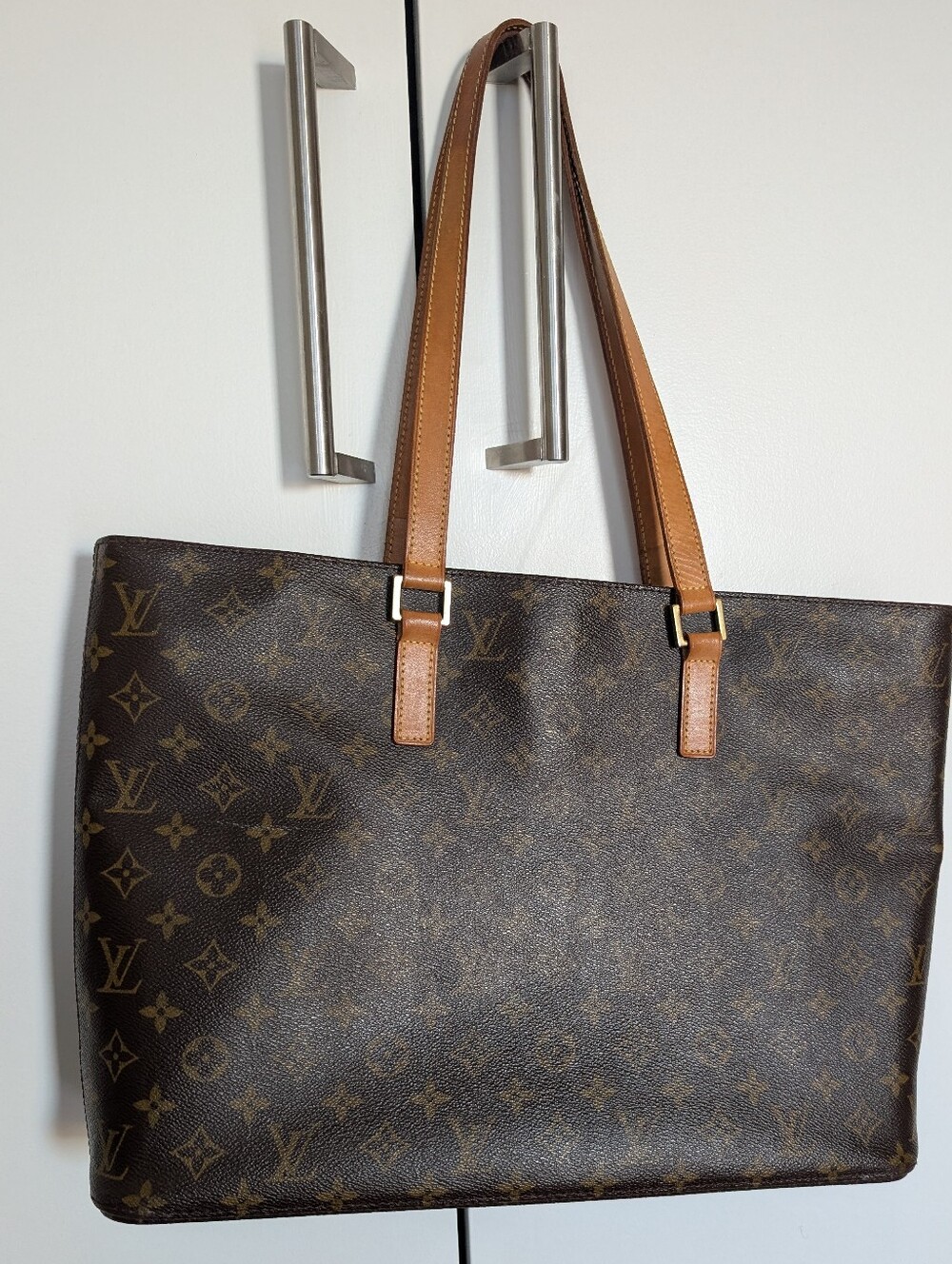 Vintage Louis Vuitton Luco LV Monogram Tote - Brown with Tan Leather Straps